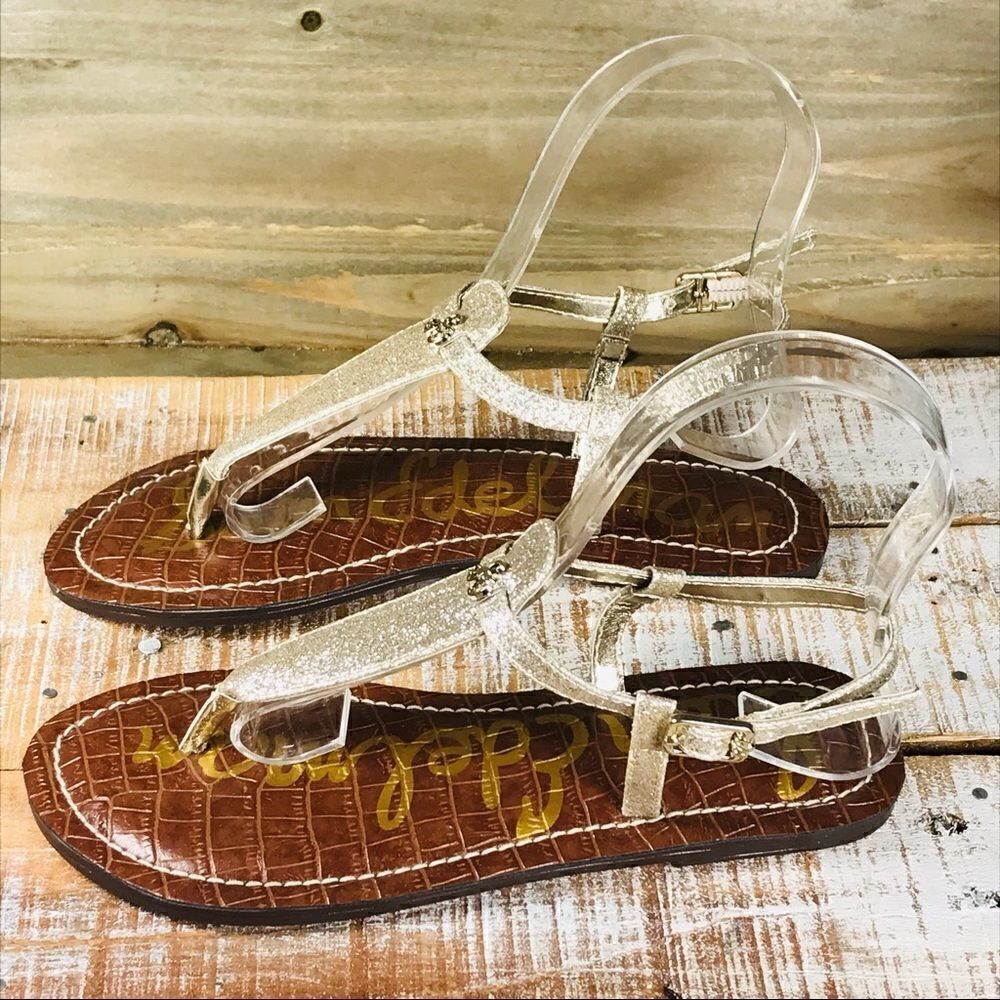 COPY - Sam Edelman Gold Strap Thong and sling back sandals